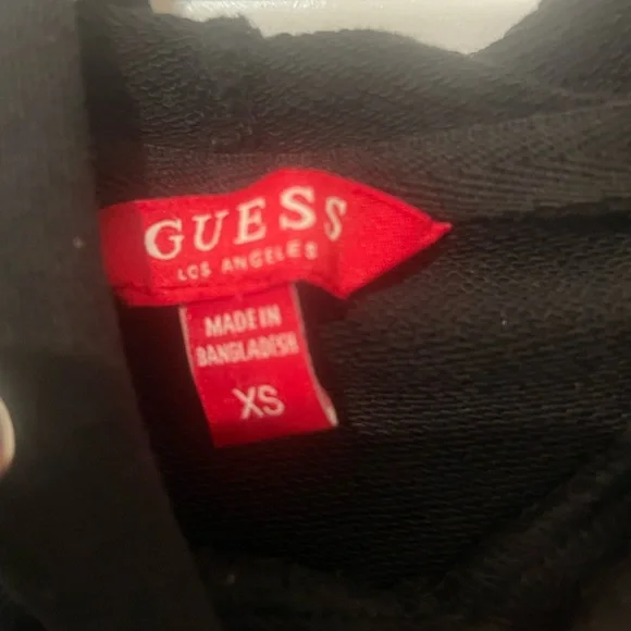 Guess Women's Black Cropped Hoodie - Picture 4 of 5